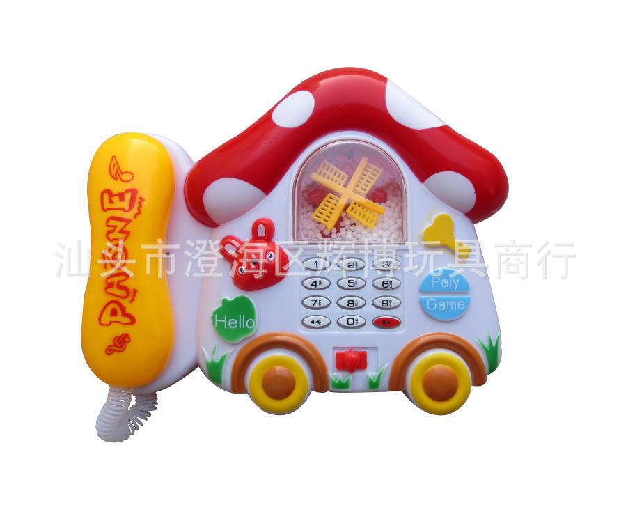 婴幼儿教具-玩具批发 灯光音乐玩具电话机 蓝精