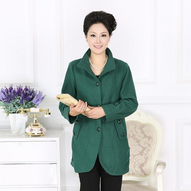 <em>中老年</em>呢大衣<em>女款</em>女士<em>毛呢外套</em>妈妈服秋装中年