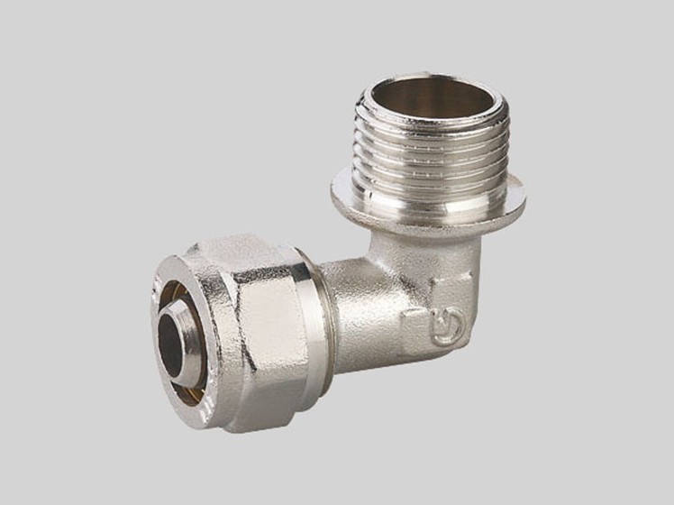 曼尔达厂家直销 铝塑管卡套式外丝弯头管件\/接头L16*1\/2 25*3\/4等