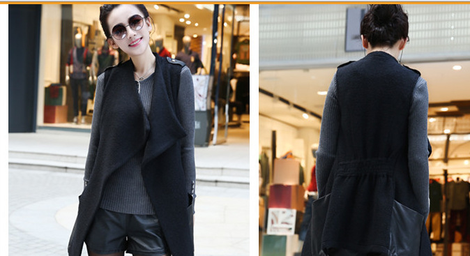 【最新款<em>马夹</em>女<em>春秋休闲</em>中长款毛呢<em>外套马甲</em> 