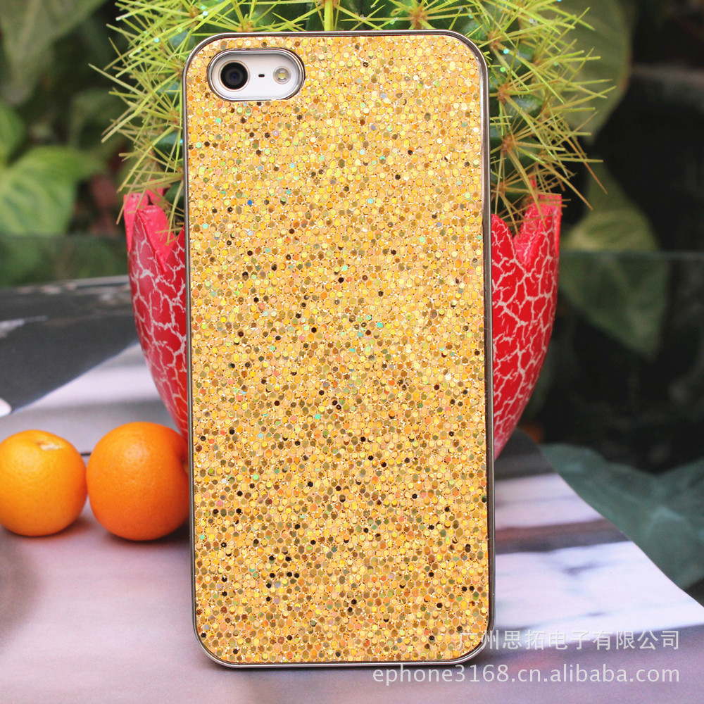 【大量供应 苹果5G手机保护壳 时尚电镀半贴皮