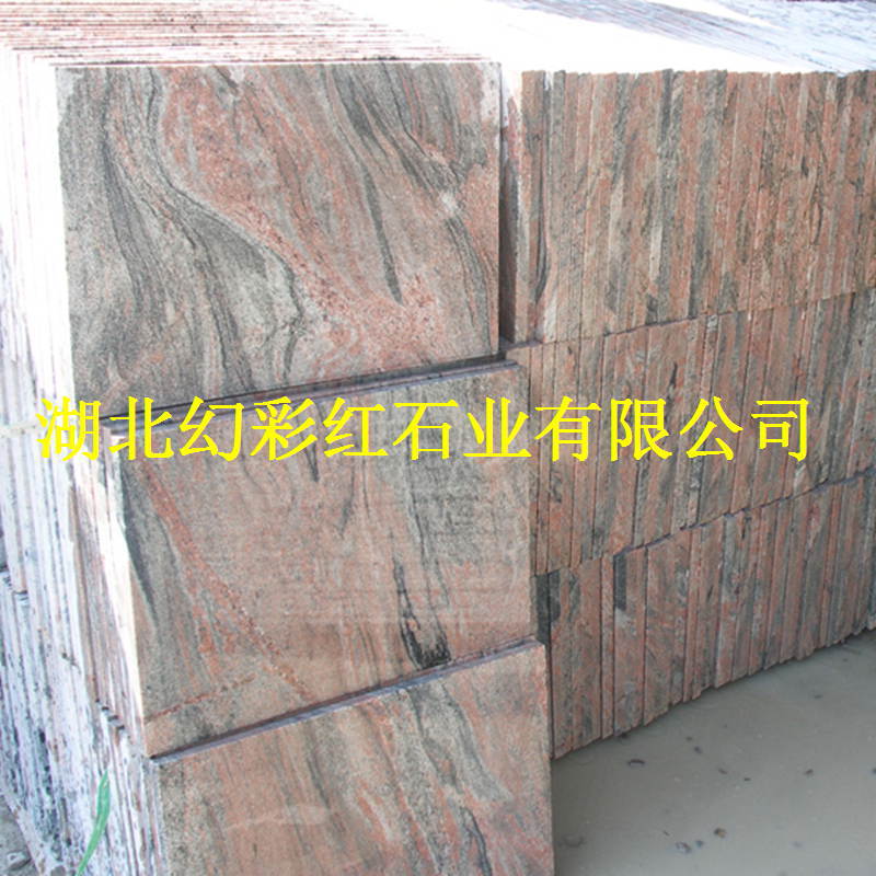 Multicolor Red  granite slices