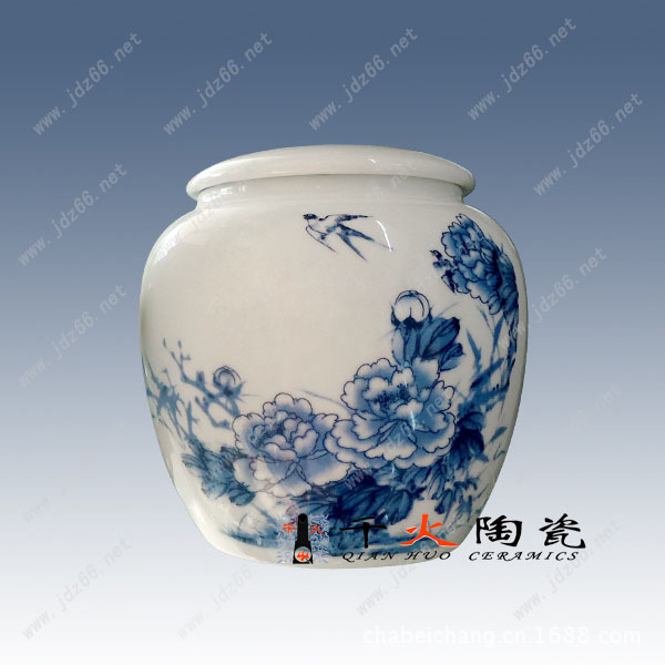 39青花花鸟陶瓷茶叶罐CJGZ00025039(25-12