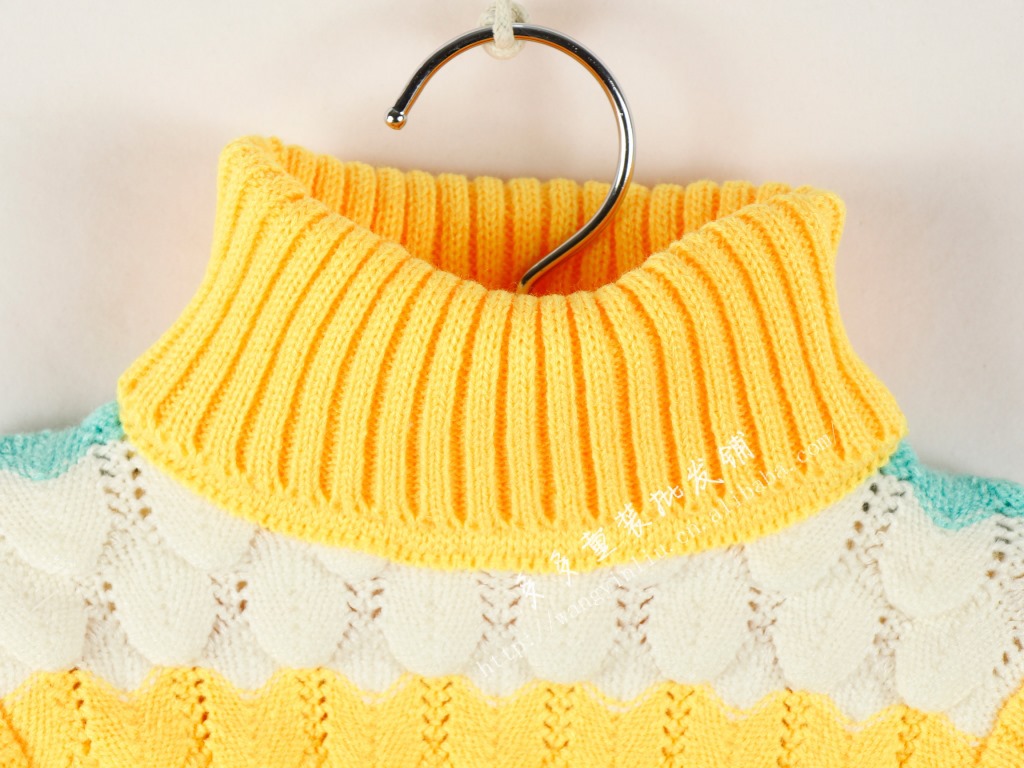 【<em>女童</em>针织 <em>女童</em>波浪<em>条纹高领毛衣</em> 女娃中小童