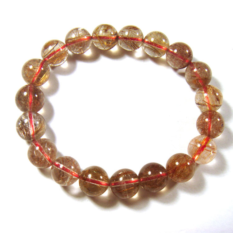 00000000045天然铜发晶手链【10.5MM][重量：