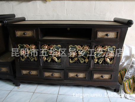 批发东南亚工艺品 家居用品 泰国纯手工竹编柜子