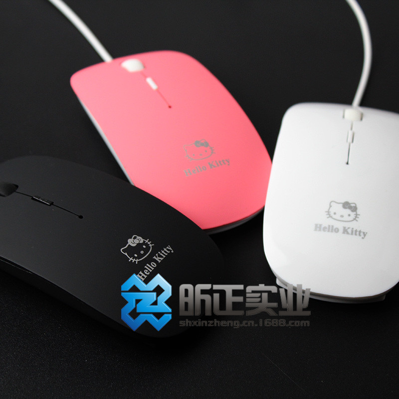 特價 hello kitty超薄有線鼠標 可愛卡通 kt貓頭 女生鼠標SKT工廠,批發,進口,代購