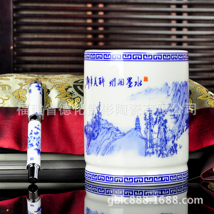 青花定制礼品：水墨开州15