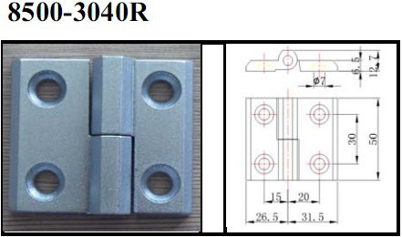 8500-3040R -Zn 合页尺寸图