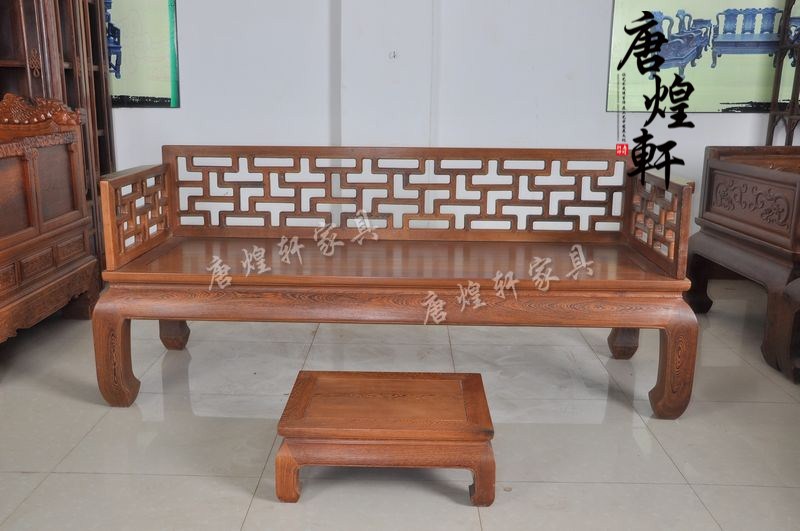 鸡翅木小曲尺罗汉床2件套 (12)
