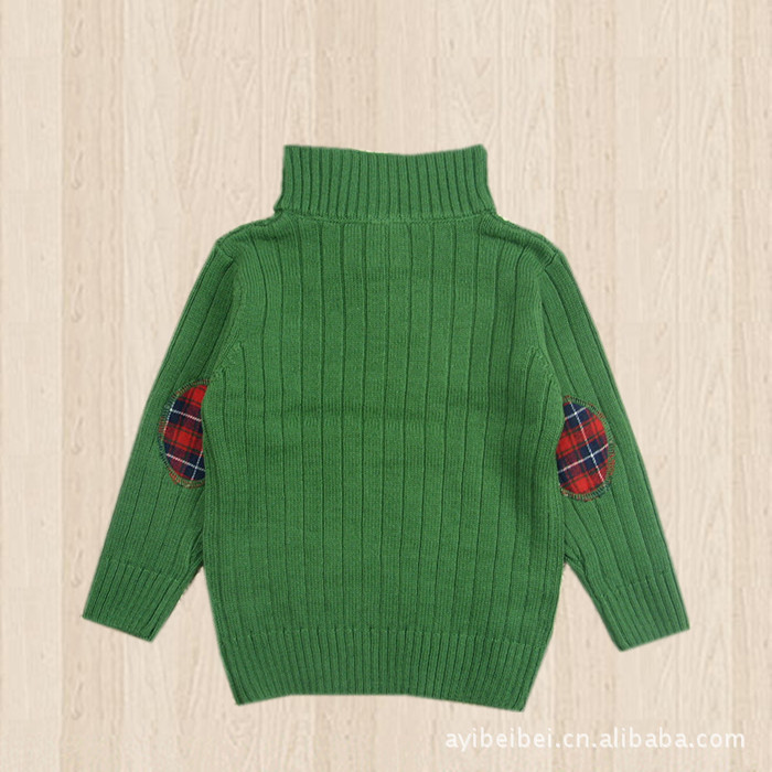 ayibeibei童装批发春款韩版男童<em>翠绿色</em>半<em>高领</em>立