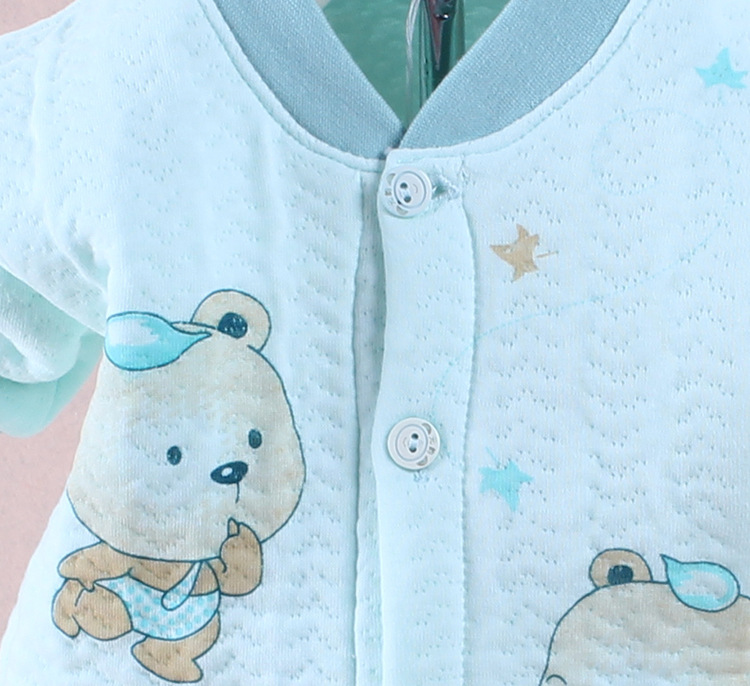 元韵宝宝夹棉内衣套装 50-60码小熊款立领保暖