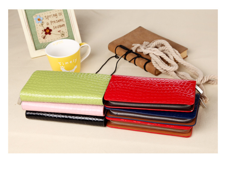 鱷魚紋漆皮錢包 亮皮錢夾 批發