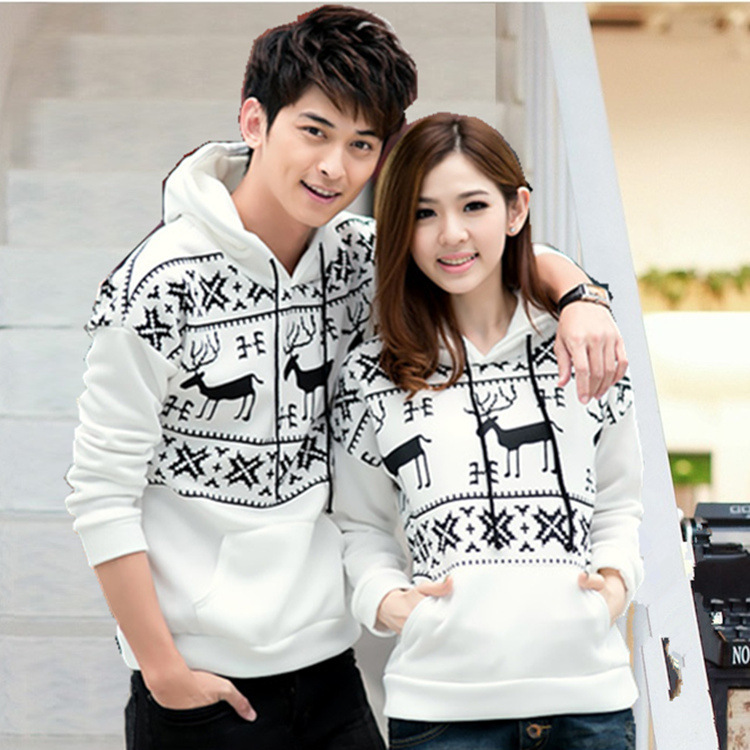 卫衣秋新款韩国韩版班服学生装小鹿图案连帽外