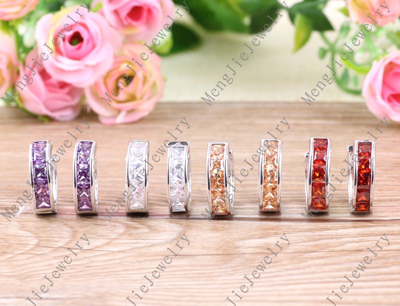 批发采购耳饰-单排钻锆石水晶耳扣耳圈女 韩国