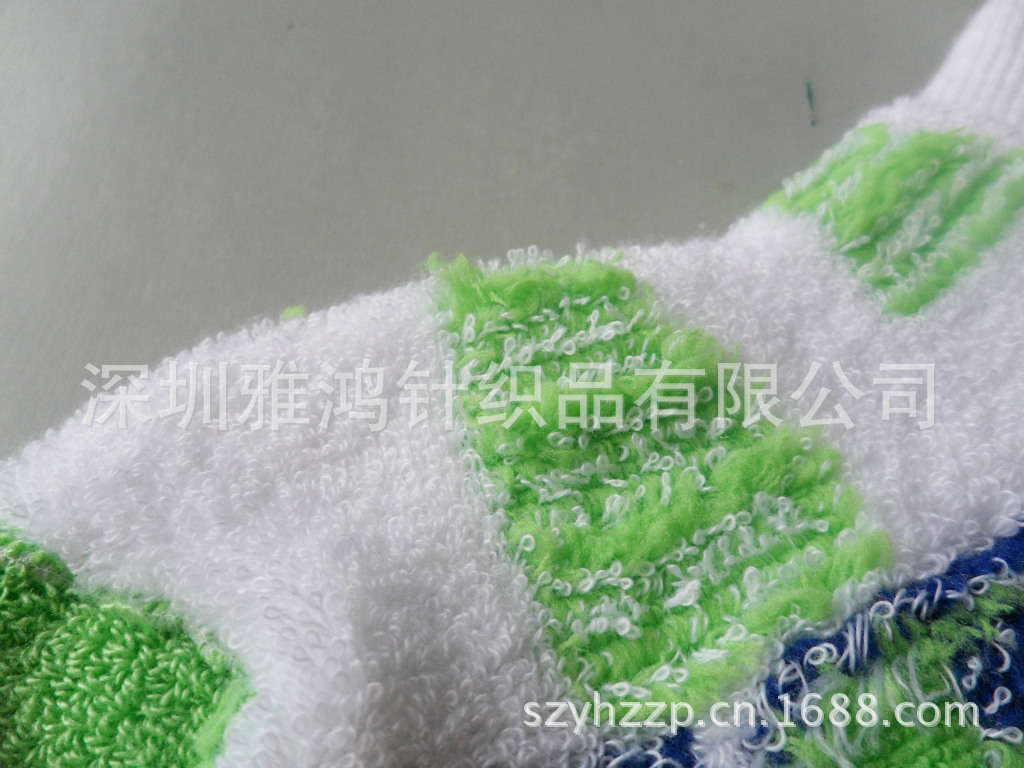 【深圳袜厂定做提花字母纯棉全毛圈儿童运动袜