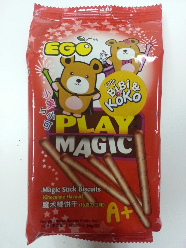 臺灣進(jìn)口嬰兒零食 EGO 小美與小可魔術(shù)棒餅干3味批發(fā) 80g 48包/箱