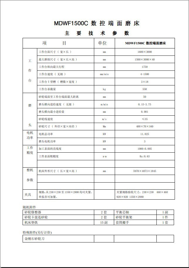 MDWF1500C数控端面磨床