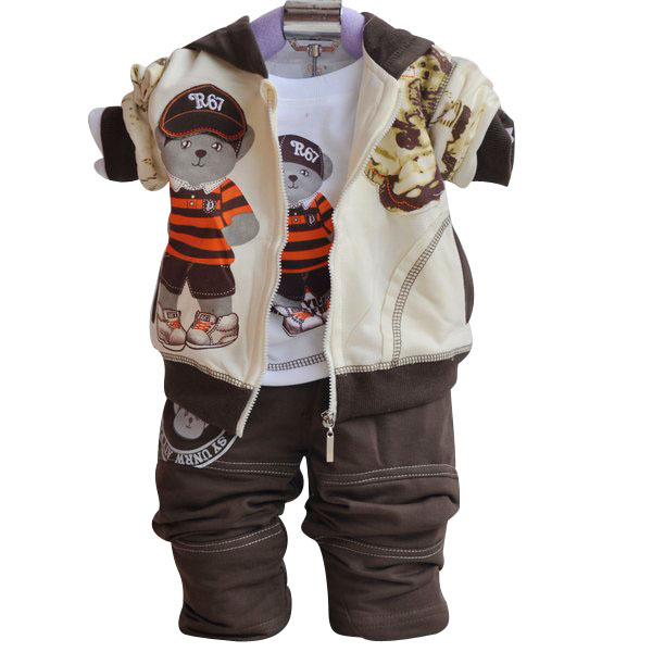 一件代发 童装男童春秋装男宝全棉三件运动套