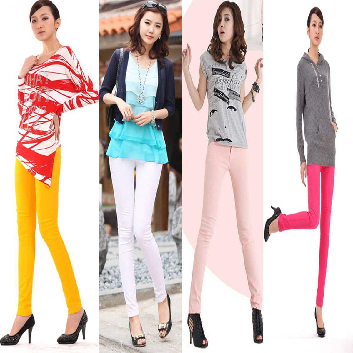 2013糖果色铅笔裤大码弹力<em>休闲小脚裤女</em>打底