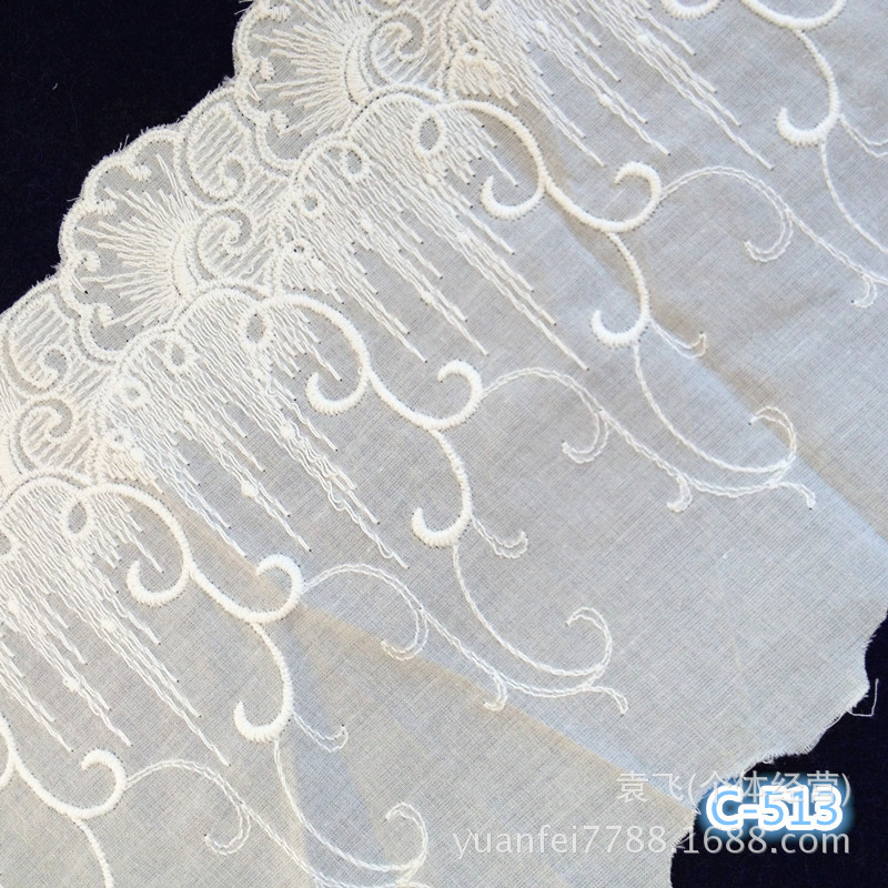 花边-C-513新款diy纯棉绣花棉布刺绣花边16cm