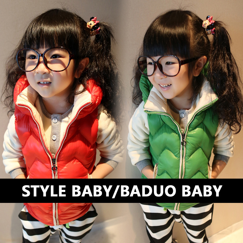 冬装新款女童<em>马甲</em> 时尚韩版儿童棉<em>马甲 批发</em> 图