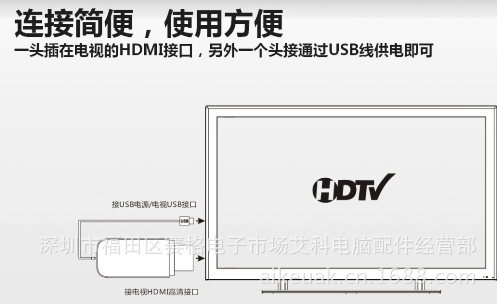 H推送宝 无线 HDMI 安卓 手机平板 连接电视 D