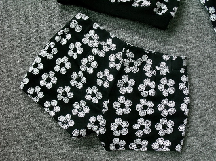 【欧洲站<em>套装</em> 2013<em>秋季女士短裤套装</em> 梅花秀珠