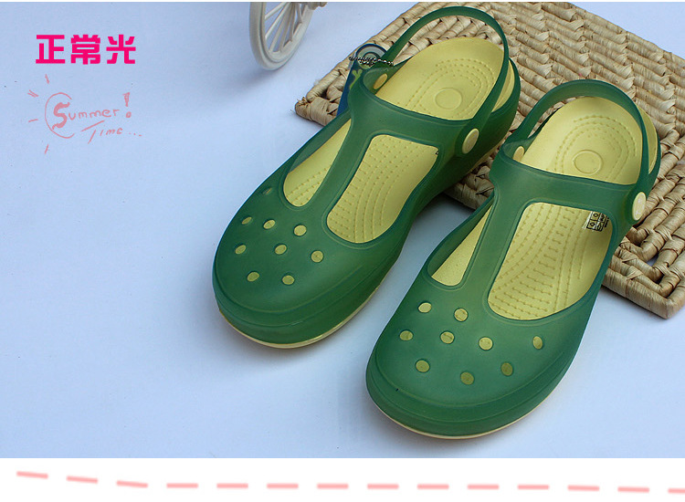 卡丽米奇玛丽珍女透明变色水晶凉鞋<em>洞洞</em>鞋<em>女鞋</em>