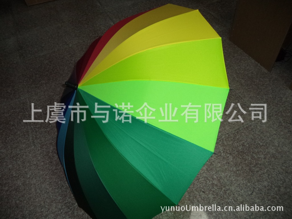 27寸16开涤丝槽骨彩虹手开伞