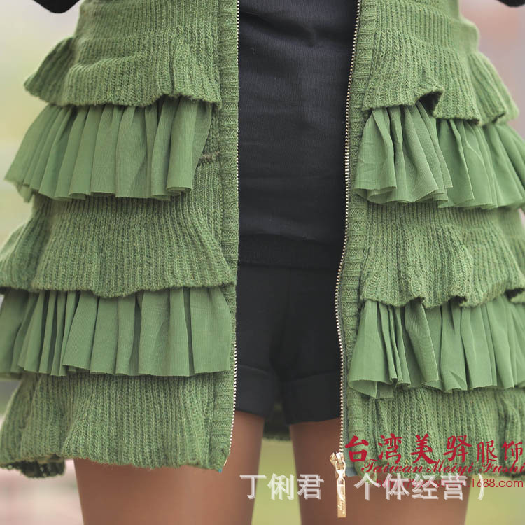 湾美驿 秋冬新款女装 帽领拉链 <em>女式针织开衫</em> 外