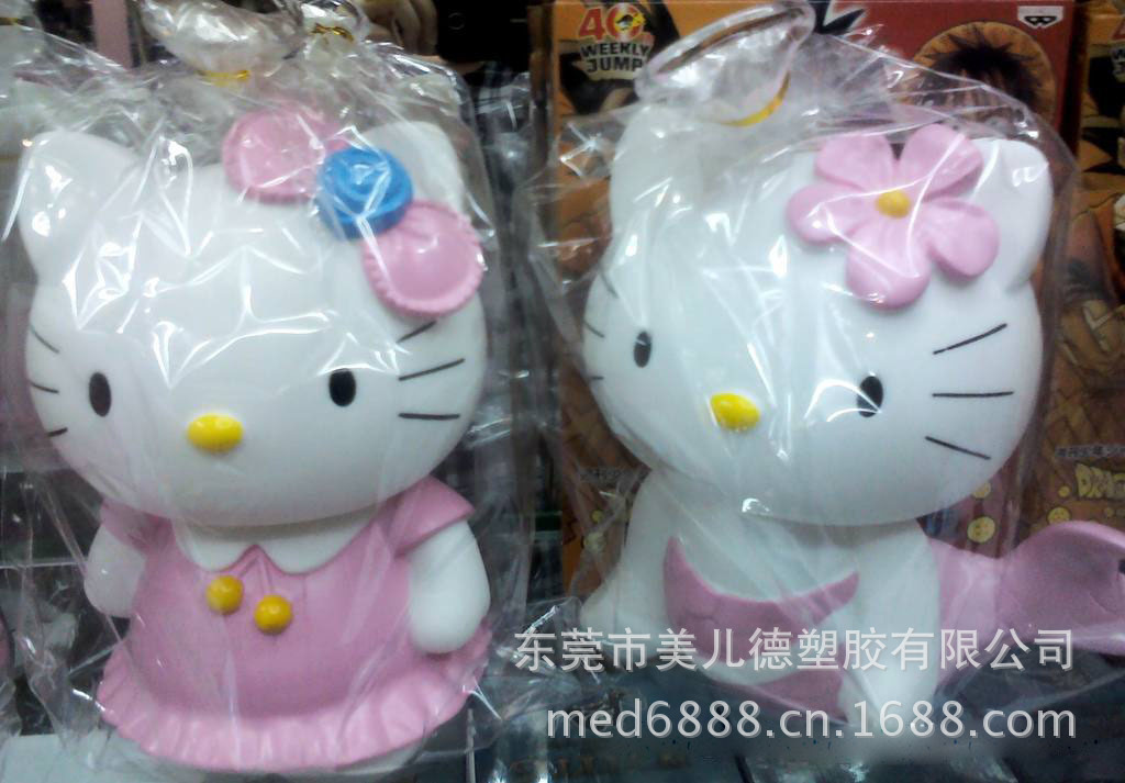 供應存錢罐Hello kitty貓 KT貓存錢筒 搪膠公仔 動漫周邊玩具公仔工廠,批發,進口,代購