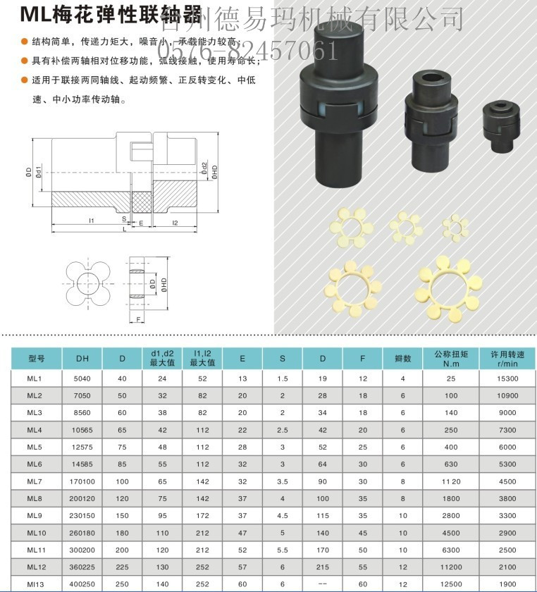 梅花联轴器样本