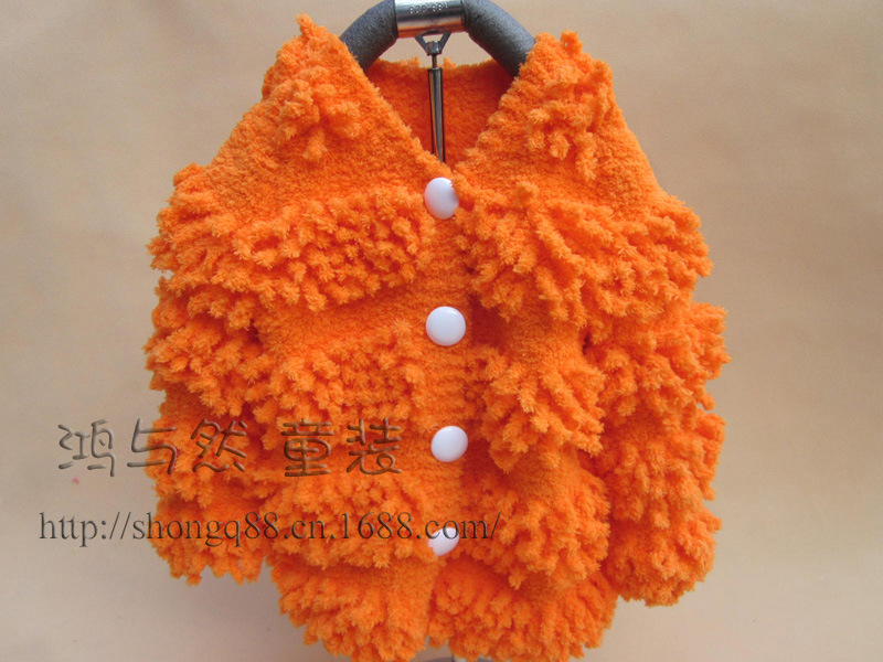 童毛衣-春季新款手工<em>编织</em>圈圈毛线衣 珊瑚绒男