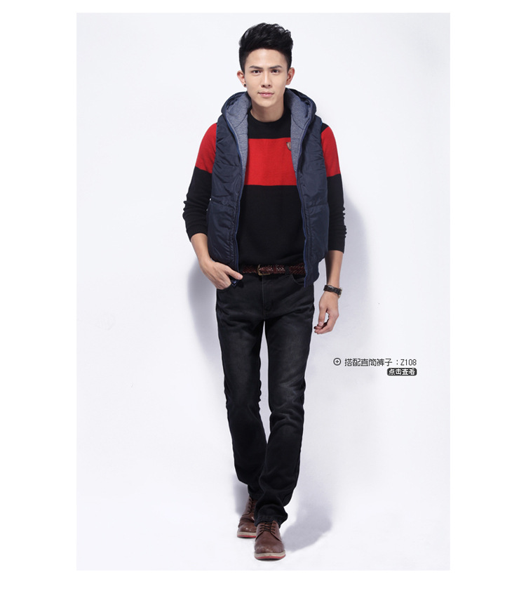 连帽双面穿<em>棉马甲男 秋冬</em>新款<em>韩版</em>时尚外套背