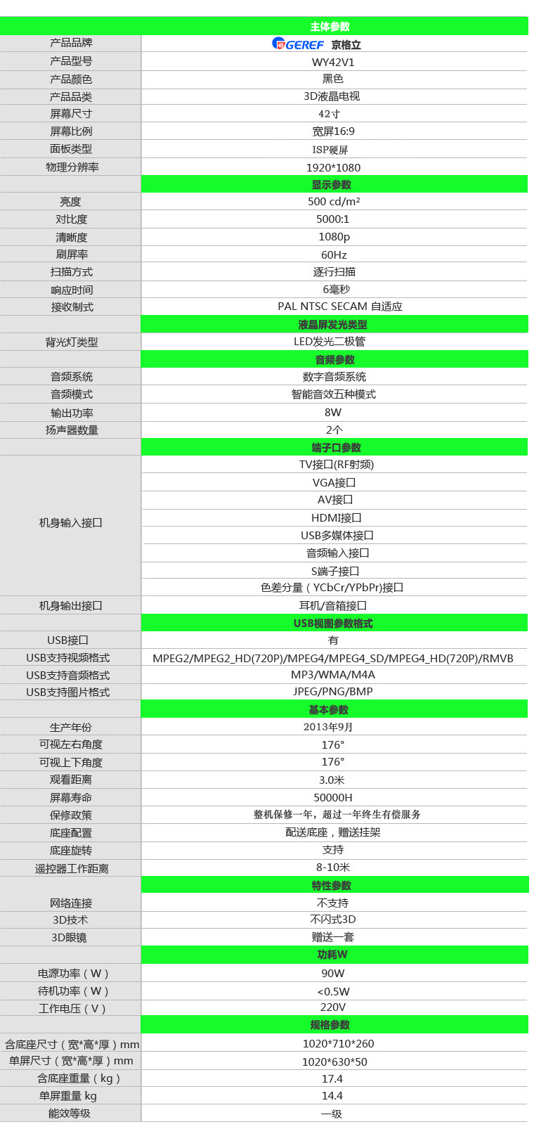 参数说明42V1-3D