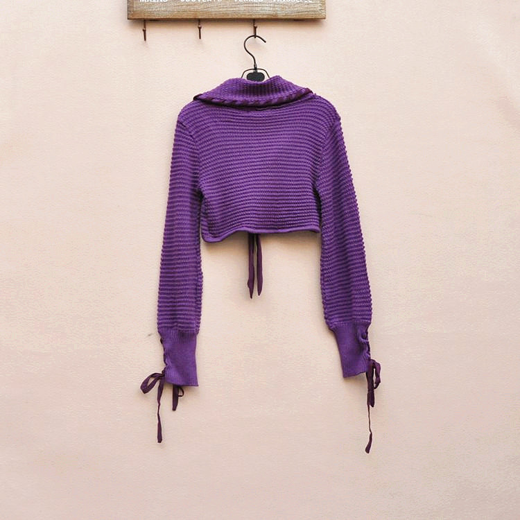 【雪歌专柜正品针织<em>羊毛开衫</em>女装 蝴蝶结<em>短外</em>