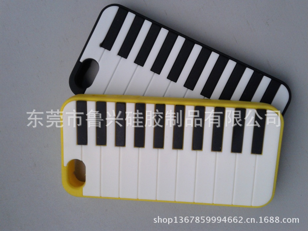 【硅胶苹果Ipone5优雅钢琴手机套 多色钢琴键