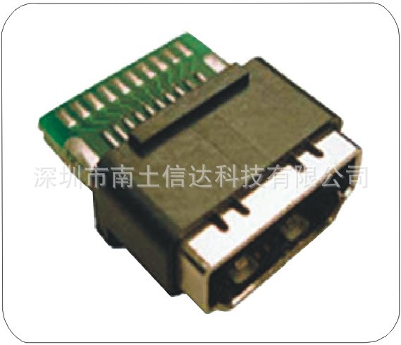 HDMI 19P F 焊線(帶PCB板)HDMI連接器