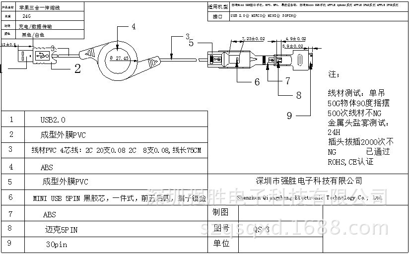 苹果三个一伸缩线