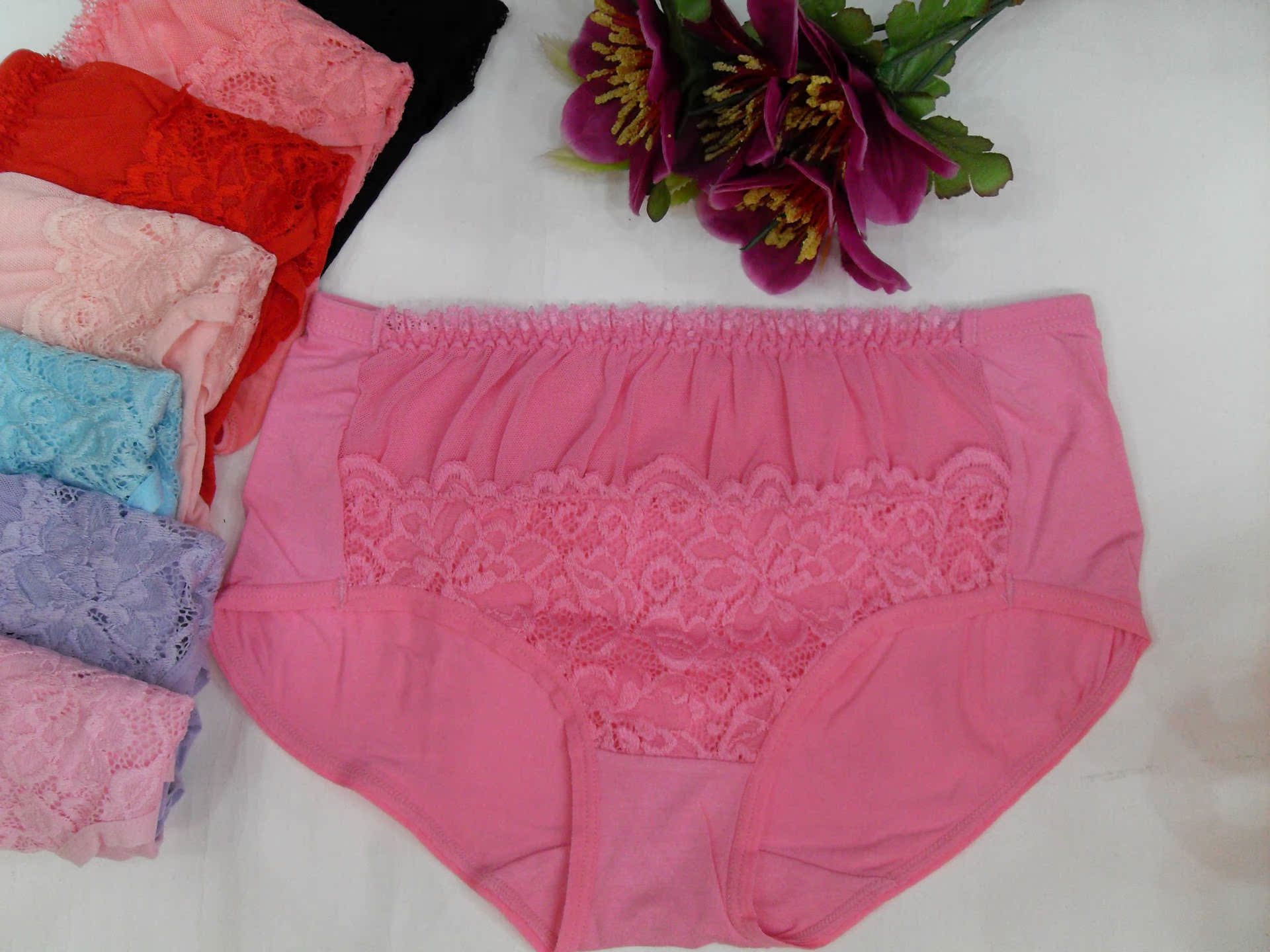 <em>莫代尔</em> 中腰正面网纱蕾丝 边包臀<em>女性内裤</em>批发