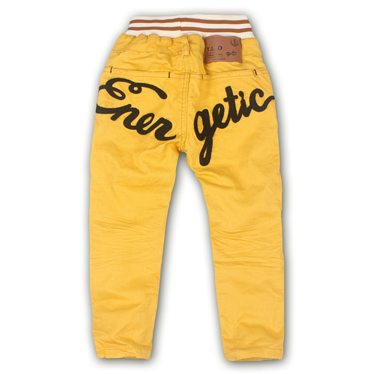 韩版裤子批发 童装 男童休闲裤 儿童长裤子 黄色