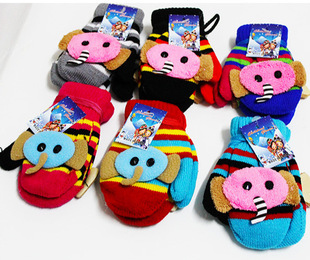 批发采购手套-韩版秋冬款保暖儿童手套 可爱卡