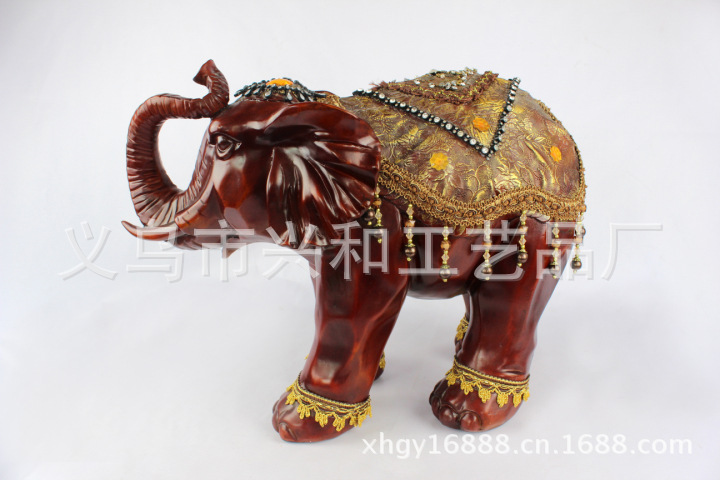 泰国仿红木吉祥大象摆件大号富贵大象工艺品高档树脂礼品xh062