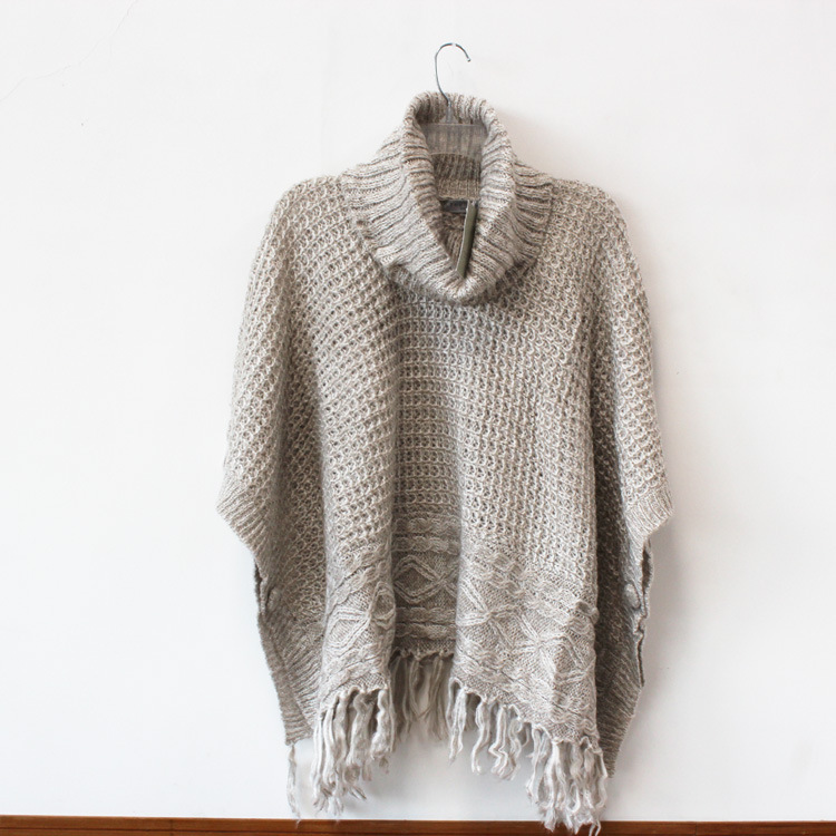 贸原单日单THEORIA高领手工<em>流苏毛衣套头</em>大