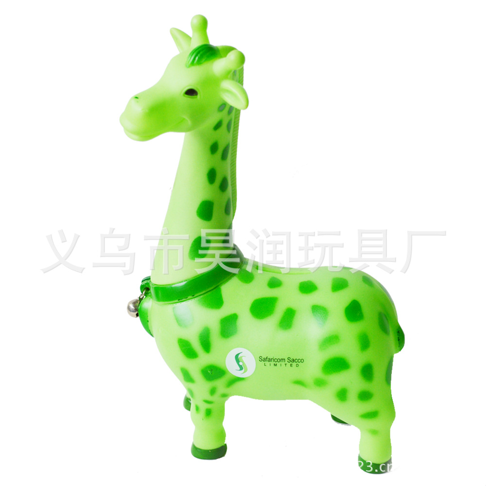 长颈鹿储钱罐,搪胶动物储钱罐,存钱罐批发,搪胶储蓄罐,搪胶存钱