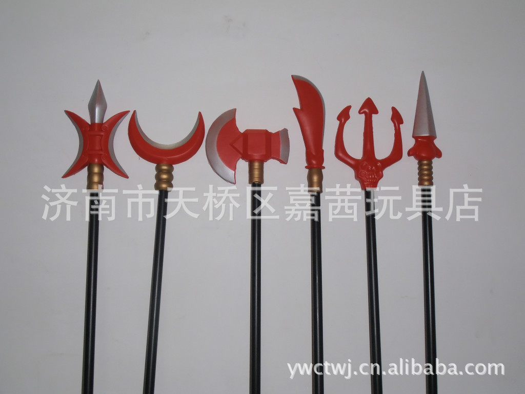 pu兵器玩具 偃月刀三叉方天画戟双月戟月牙铲红缨枪斧头武器