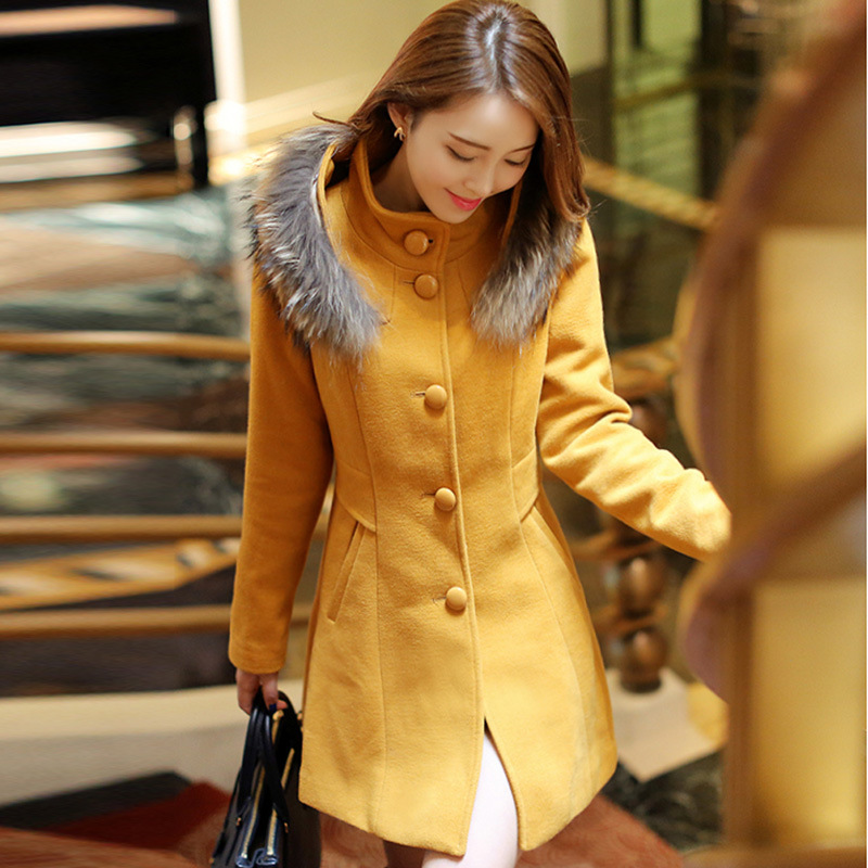 2013<em>冬季</em>新品<em>女装</em>毛呢<em>外套</em>韩版<em>修身</em>中长款羊