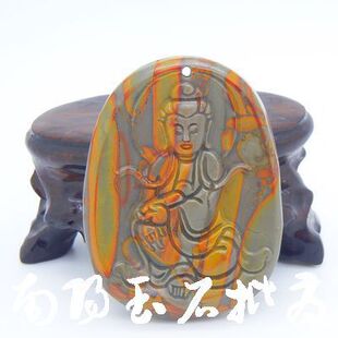 批发采购玉器工艺品-温润斋 五彩<em>女娲</em>石<em>观音</em>吊