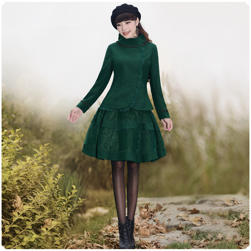 <em>烟花烫</em>HL<em>2013</em>秋冬新<em>女装</em>复古两件套休闲套装